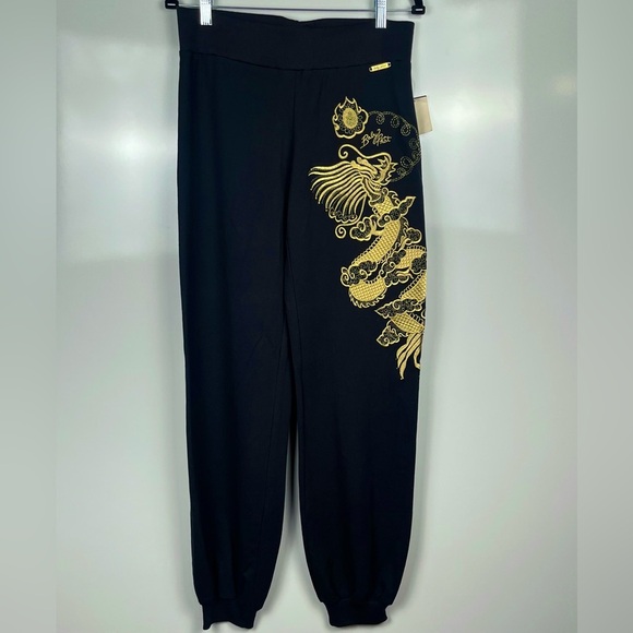 RARE Baby Phat Vintage Viral Black w/ Gold Embroidered Dragon Embellished Design